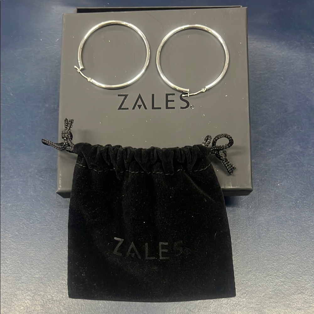 SOLD Zales Silver Hoop Earrings